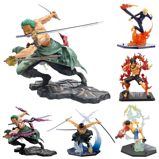 One piece detailed and high quality action figures with many characters available like Zoro, Usopp, Sanji, Portogas D. Ace, Trafalgar Law, Luffy and many more!