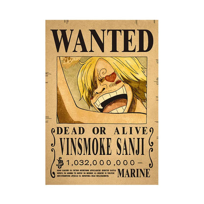 One Piece Bounty posters with many characters available, like Luffy, Zoro, Sanji, Nami, Trafalgar Law, Edward Newgate "Whitebeard" and many more!