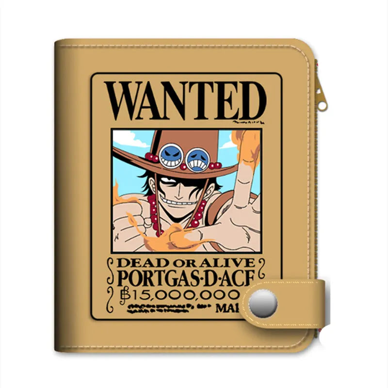One piece high quality leather wallets with multiple pockets, ideal as a gift. Available many characters, bounty and jolly rogers.